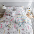 Floral Printed Full Duvet Cover Set - Soft Reversible Design