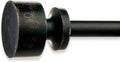 Ezra Farmhouse Distressed Black Curtain Rod Set (Set of 2)