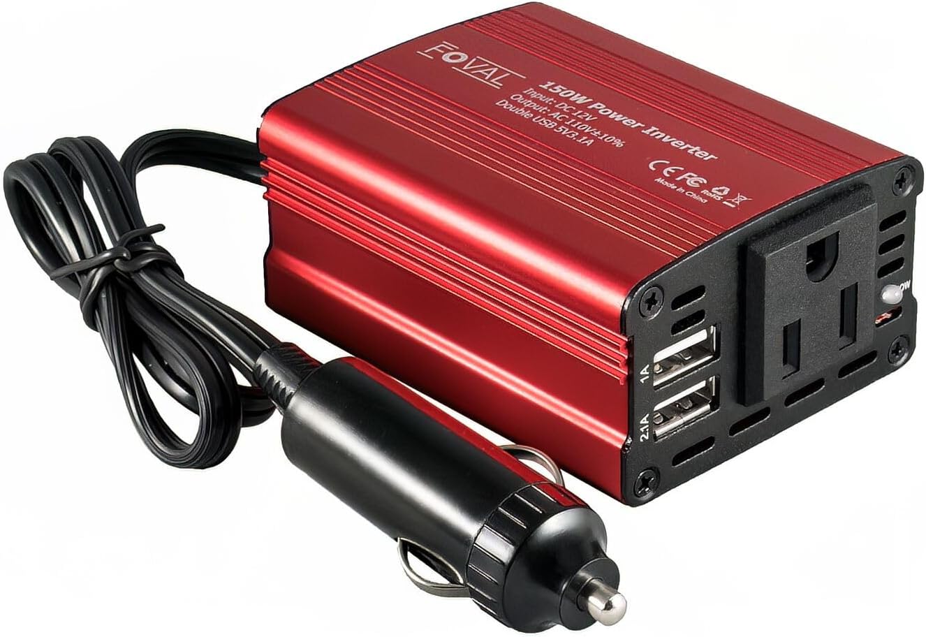 FOVAL 150W Car Power Inverter & Charger - Drive with Confidence!