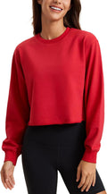 Women's Casual Fleece Cropped Sweatshirt by CRZ YOGA for Relaxed Style