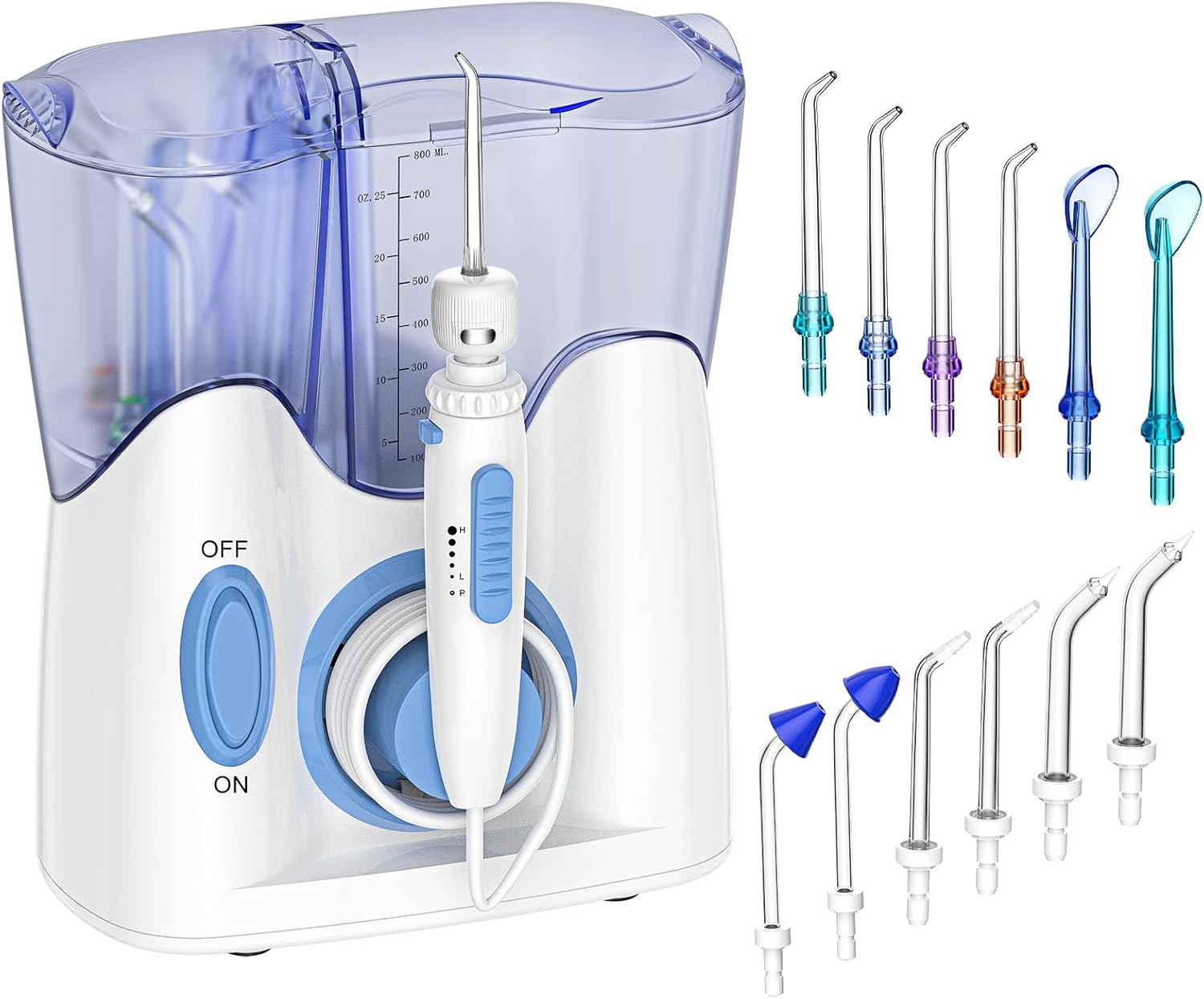 H2ofloss Dental Water Flosser for Teeth Cleaning with 12 Tips