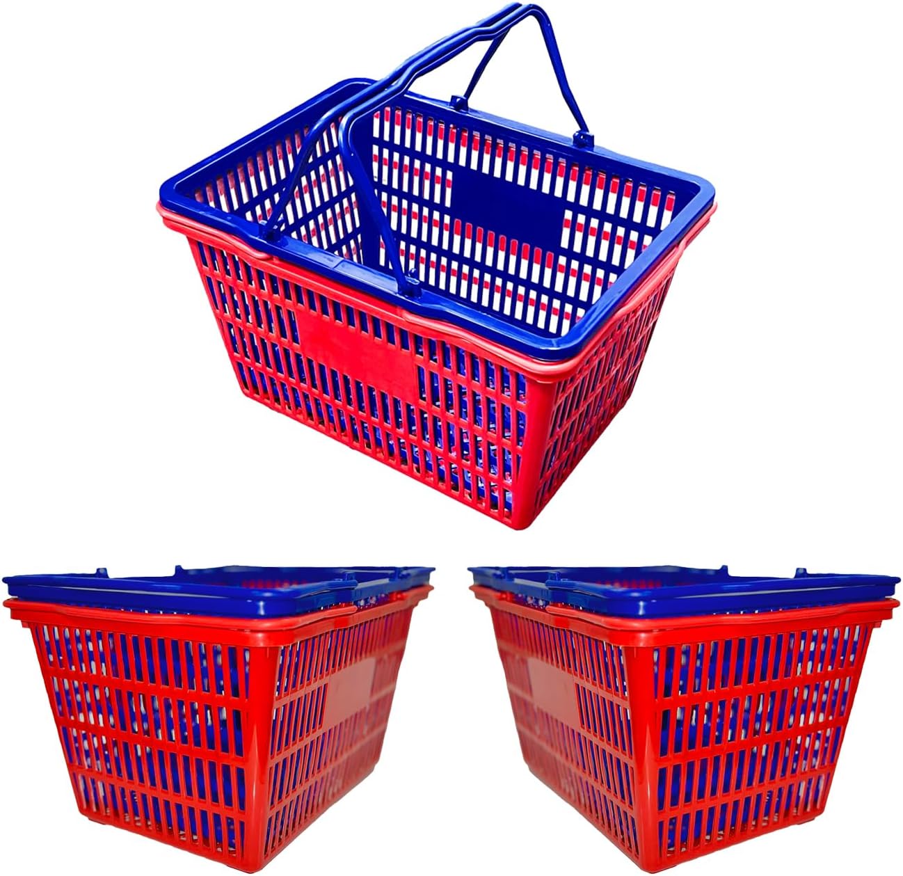 Stackable Plastic Shopping Baskets for Grocery and Retail Use