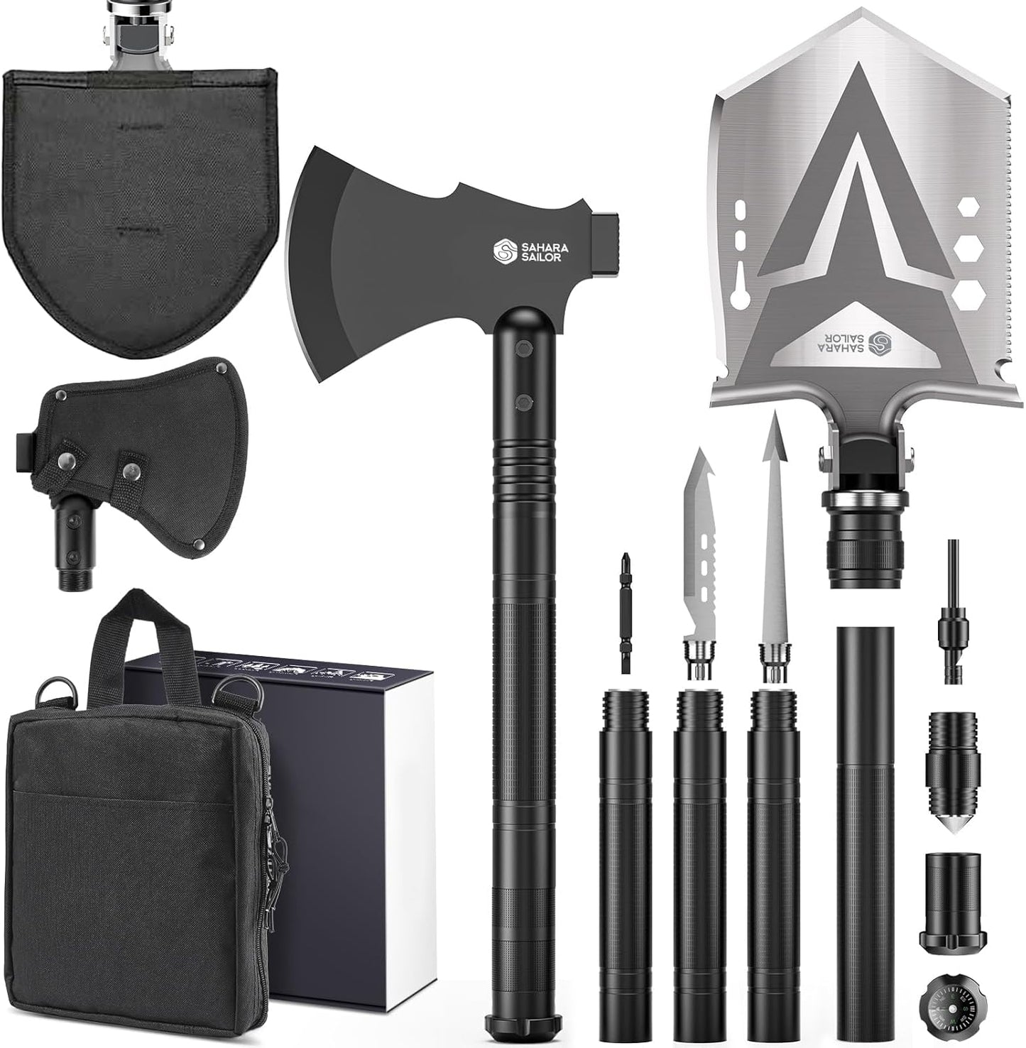 Sahara Sailor Multitool: Axe-Shovel Combo with Long Handle