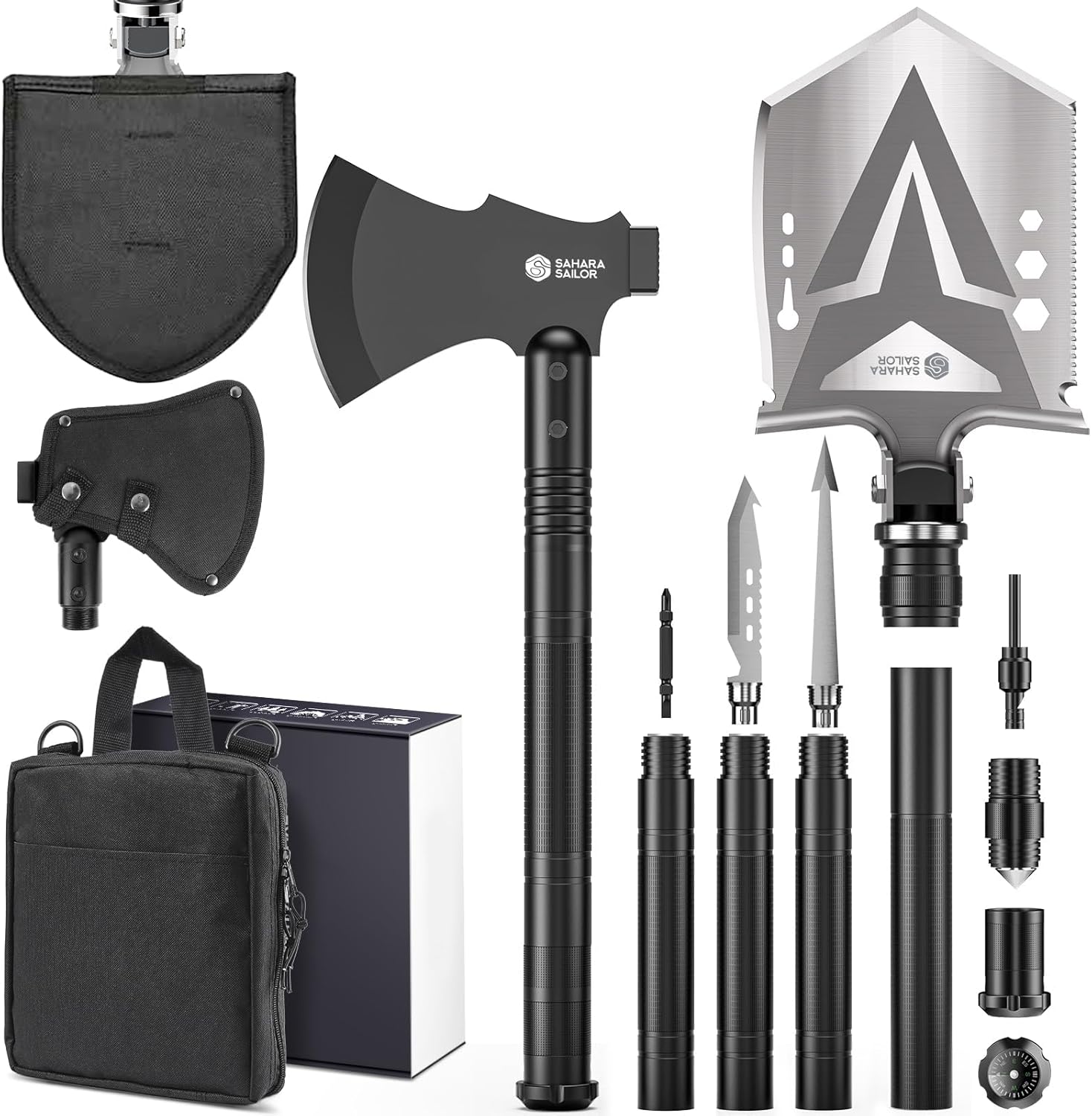 Sahara Sailor Multitool: Axe-Shovel Combo with Long Handle