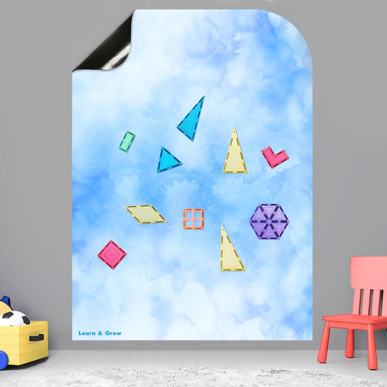 Learn & Grow Magnetic Wall Decal for Kids Playroom Decor