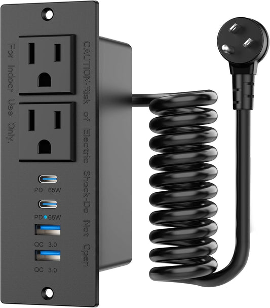 Recessed Outlet with USB Ports for Home and Office Use