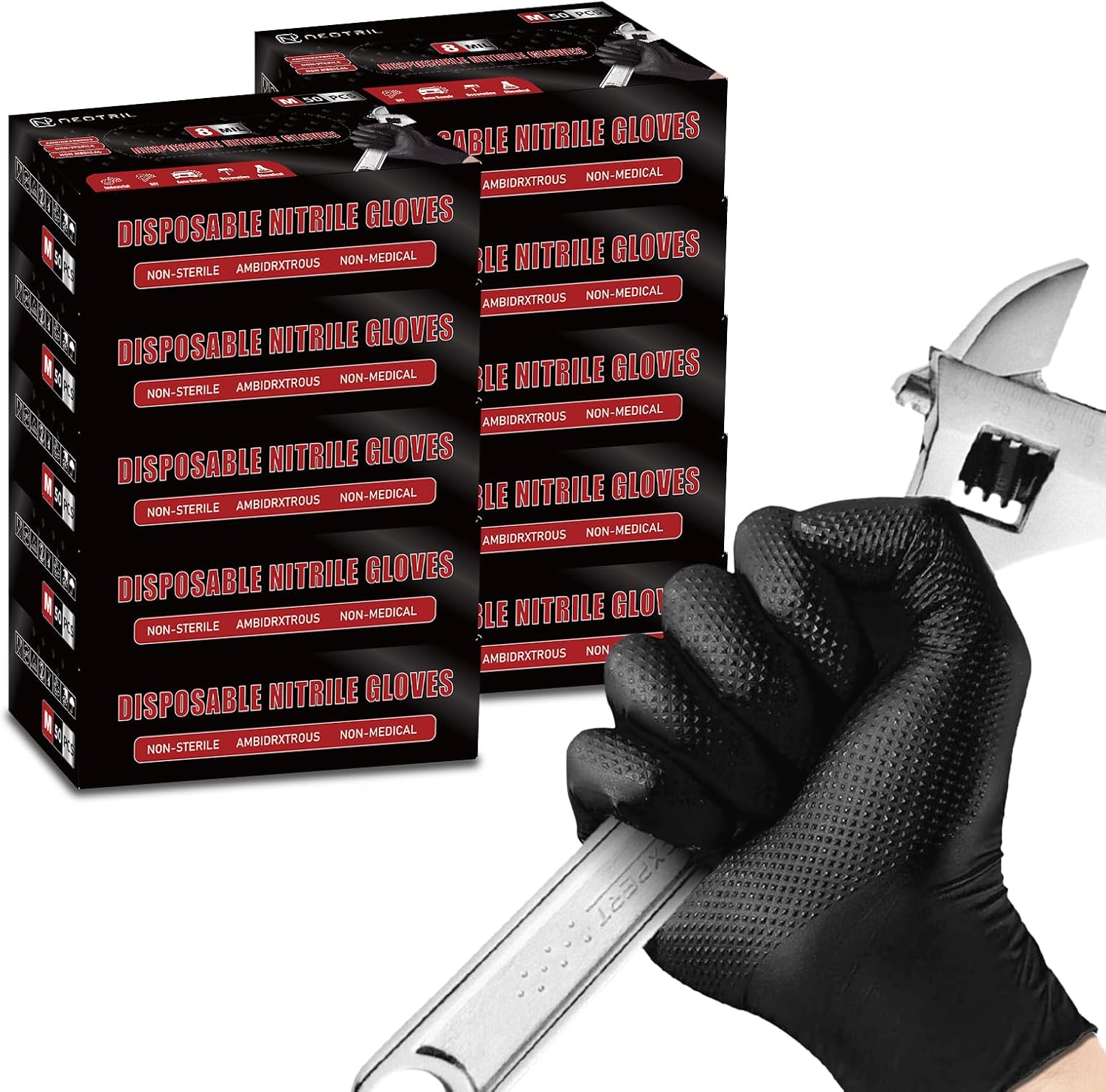 8 Mil Heavy Duty Disposable Nitrile Gloves for Ultimate Protection