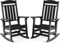 Outdoor Rocking Chair Set of 2 - High Back Patio Rockers for Comfort