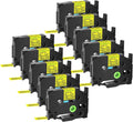 GREENCYCLE Compatible TZe-631 12mm Label Tape 10-Pack - Durable Yellow