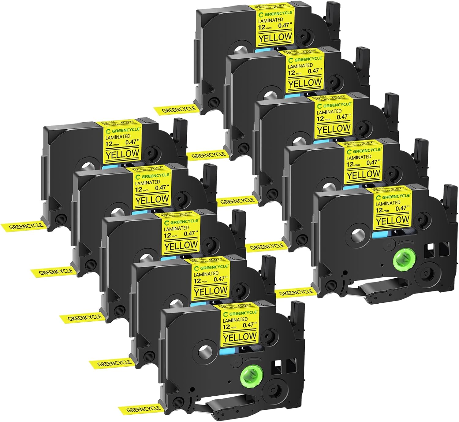 GREENCYCLE 10 Pack Compatible TZe-631 Laminated Label Tapes