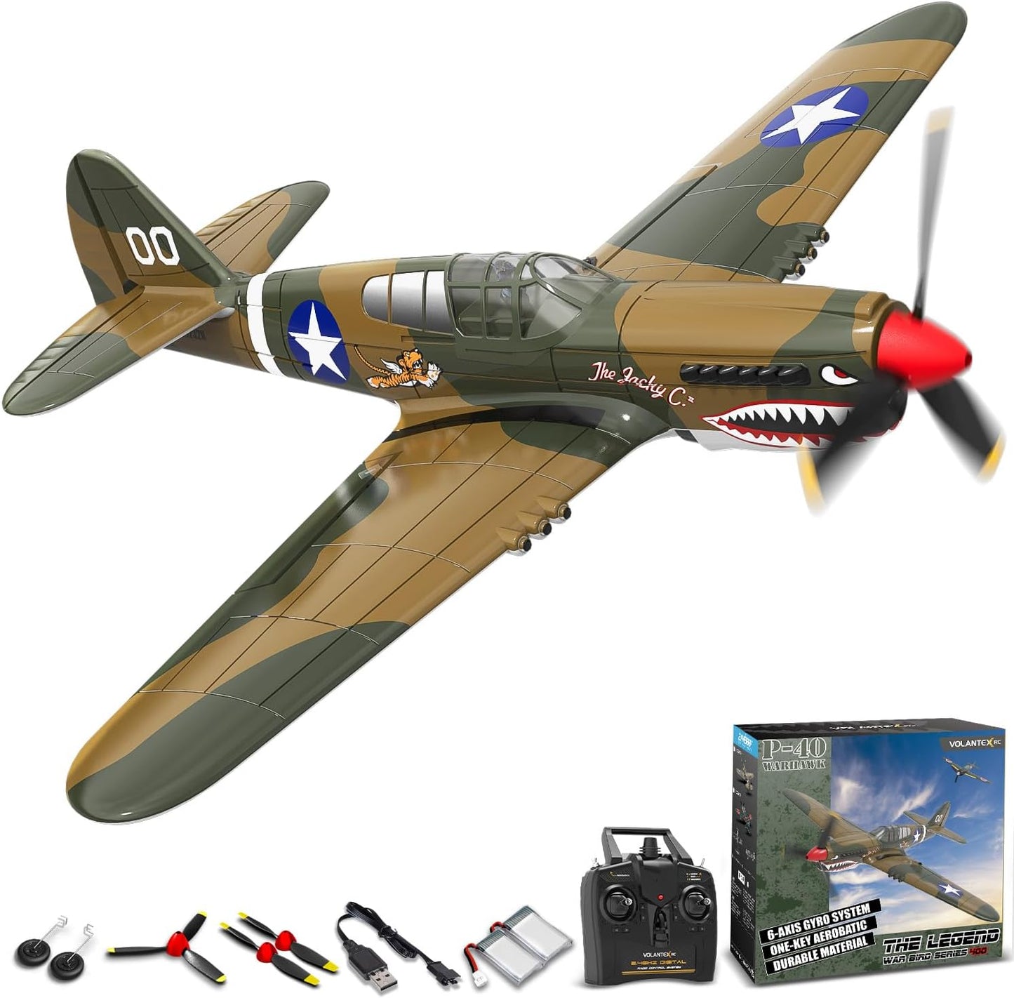 VOLANTEXRC RC Plane Fighter P40 with Gyro for Easy Flying