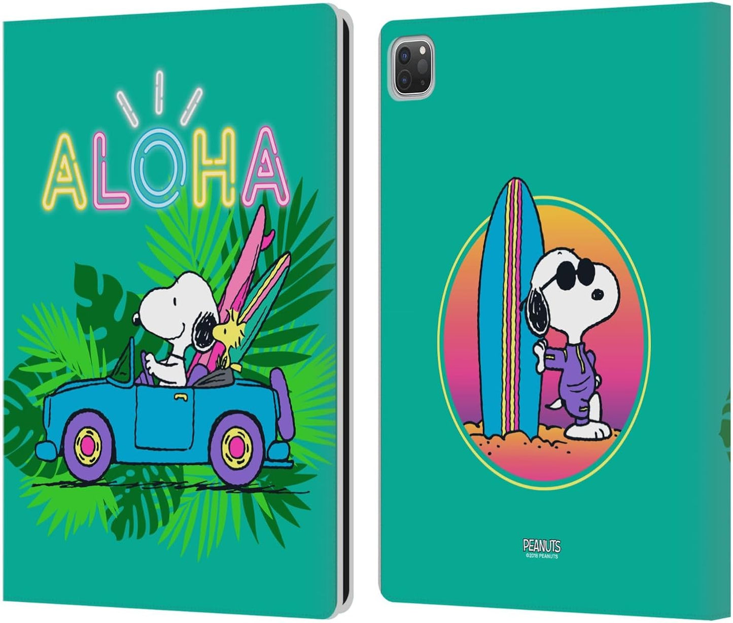 Peanuts Tropical Surf Snoopy Aloha Leather Wallet Case for iPad Pro