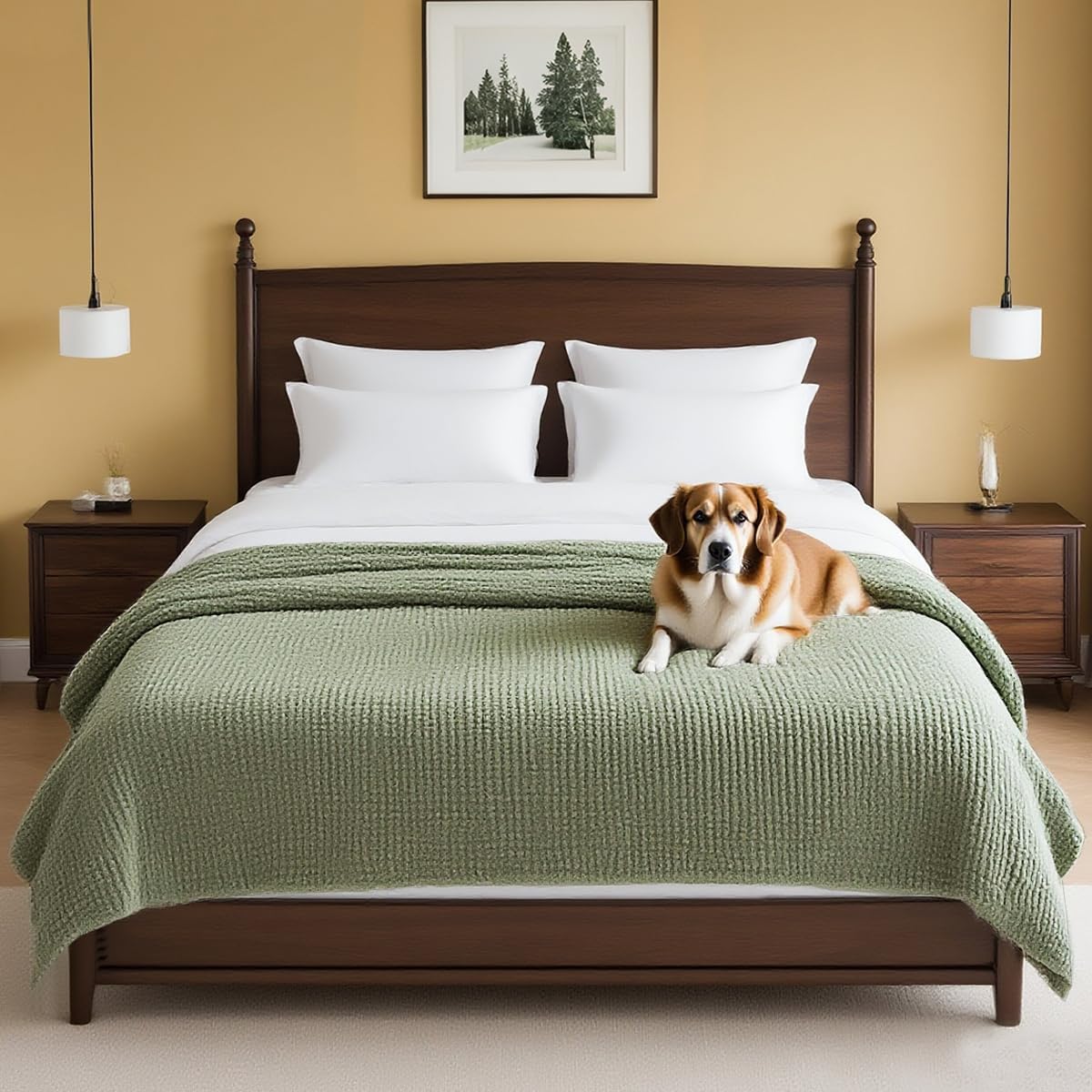H.VERSAILTEX Plush Chenille Couch Cover for Pets and Furniture