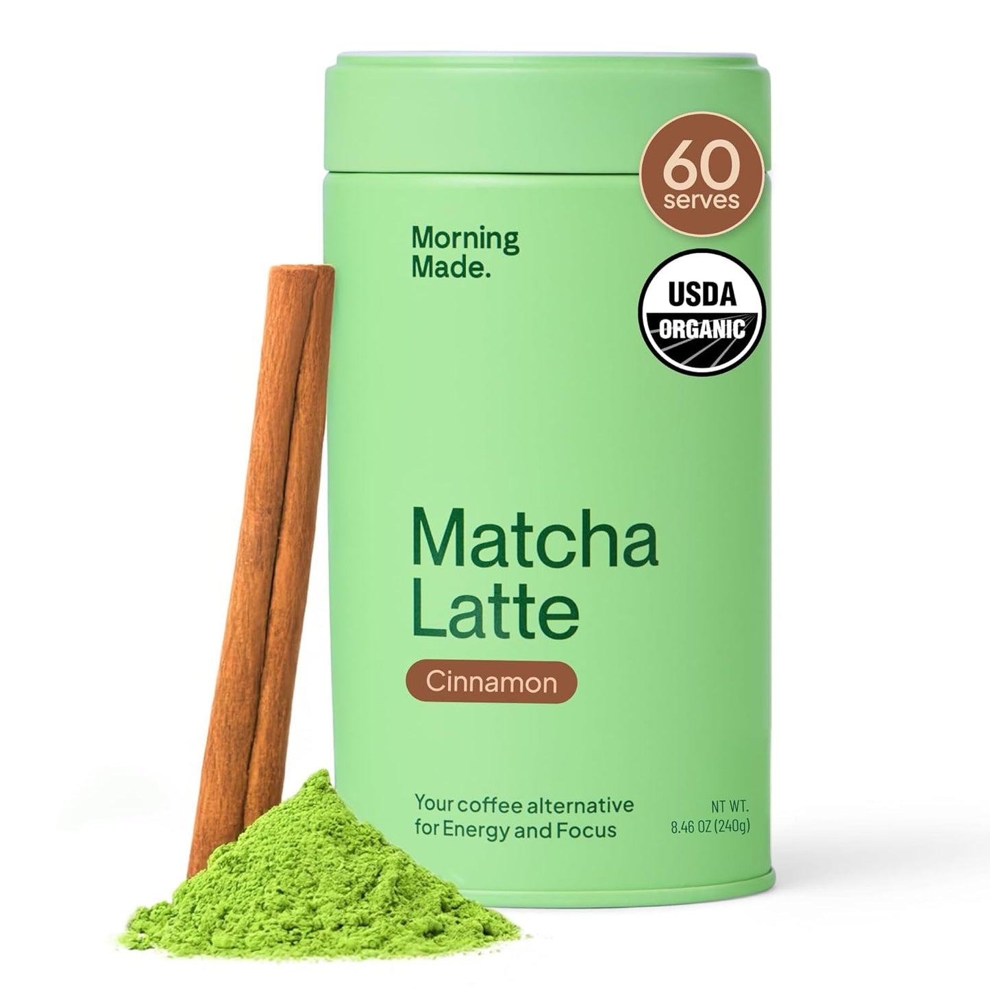 Morning Made Cinnamon Flavored Ceremonial Grade Matcha Powder