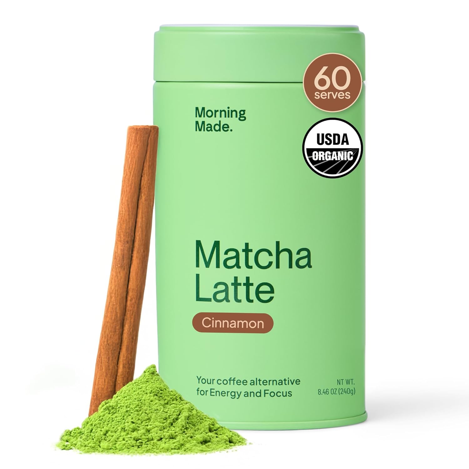 Morning Made Cinnamon Flavored Ceremonial Grade Matcha Powder