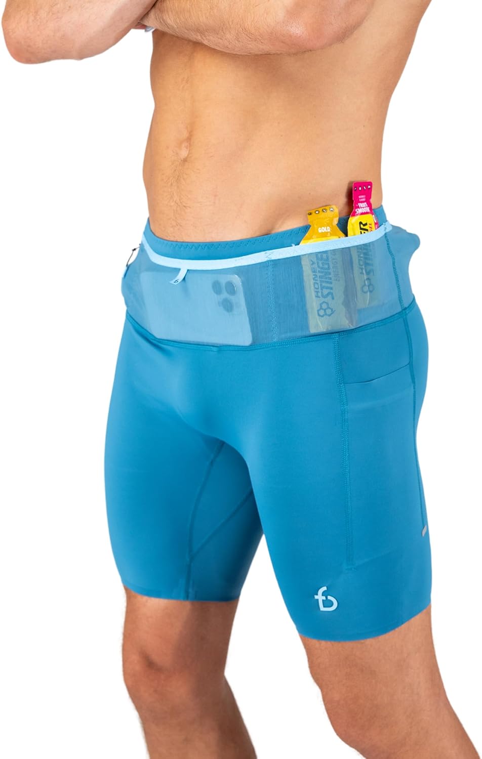 FlipBelt Men's Running Compression Shorts with Pockets for Comfort
