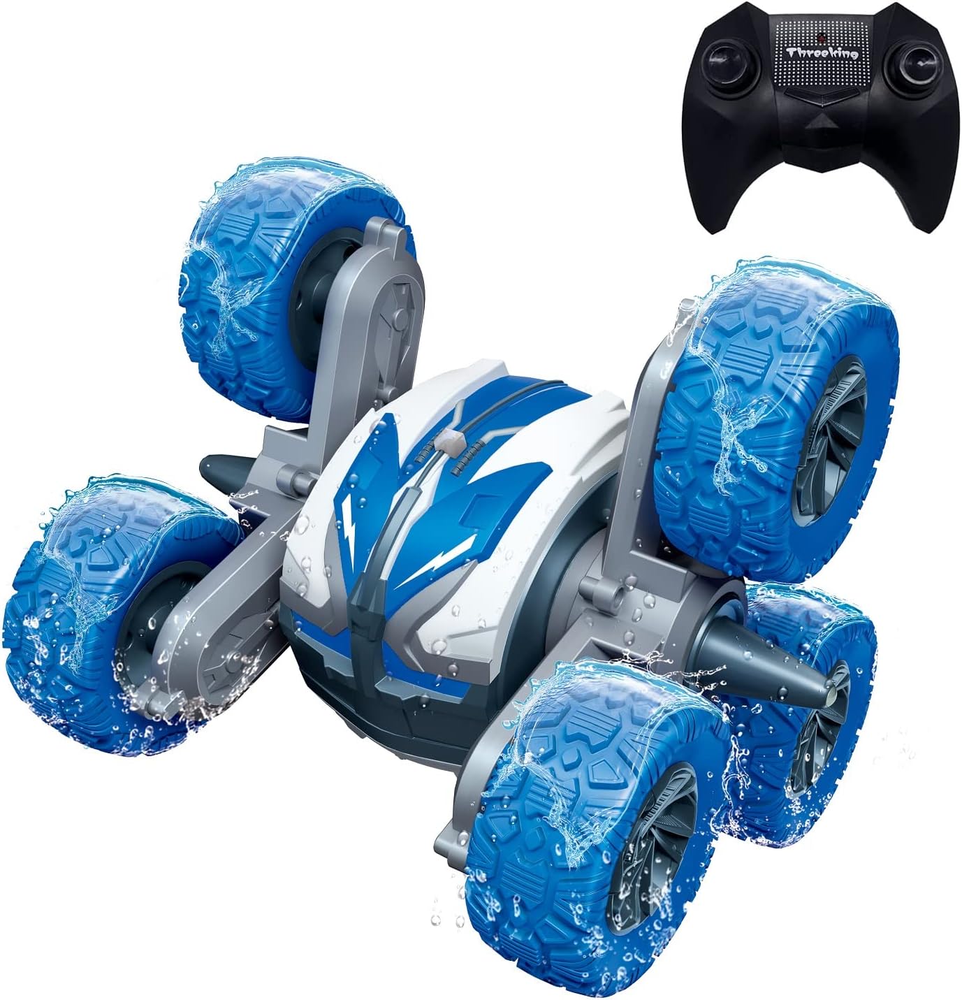 Threeking Amphibious RC Stunt Car for Kids - 360 Degree Fun