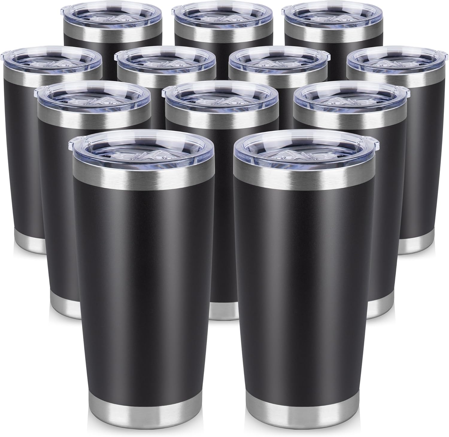 20 oz Stainless Steel Tumblers for Hot & Cold Drinks - 12 Pack