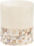 Milano Small Bathroom Trash Can 1.58 Gal - Decorative Mother of Pearl