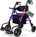 Foldable Rollator Walker for Seniors with Seat - 2 in 1 Rolling