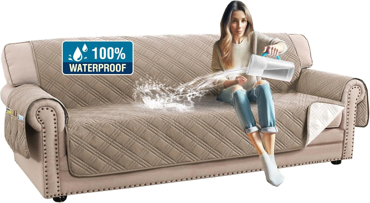 H.VERSAILTEX 100% Waterproof Sofa Covers for Oversized Couch