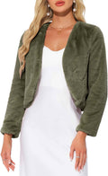 Allegra K Cropped Faux Fur Jacket for Women's Wedding Bolero