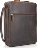 Full Grain Leather Bible Cover Dark Brown - Zip Organizer Case