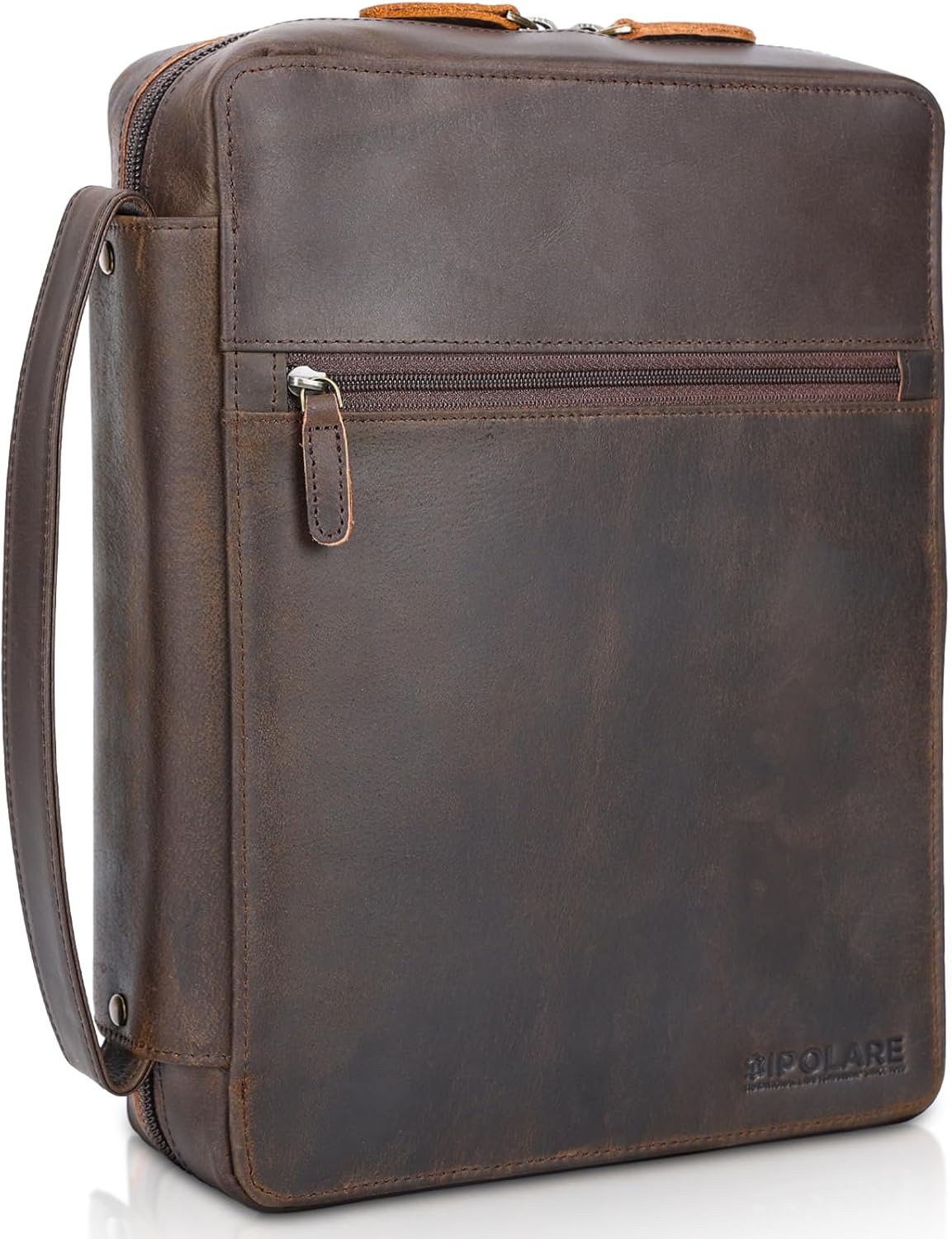 Polare Full Grain Leather Bible Cover for Church and Travel