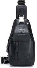 LUKZIJAES Men's Genuine Leather Sling Bag - Fashionable and Functional