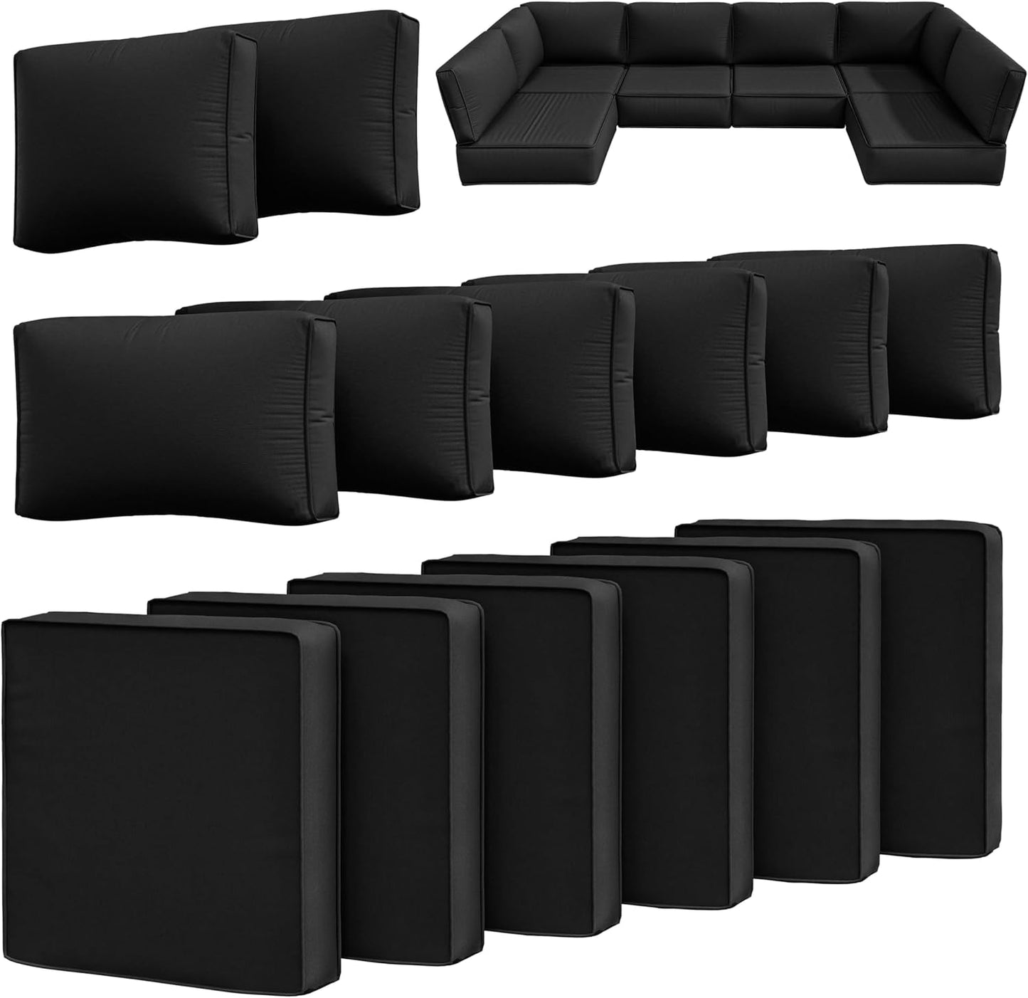 14 Pcs Outdoor Cushion Slipcovers for Patio Furniture Replacement