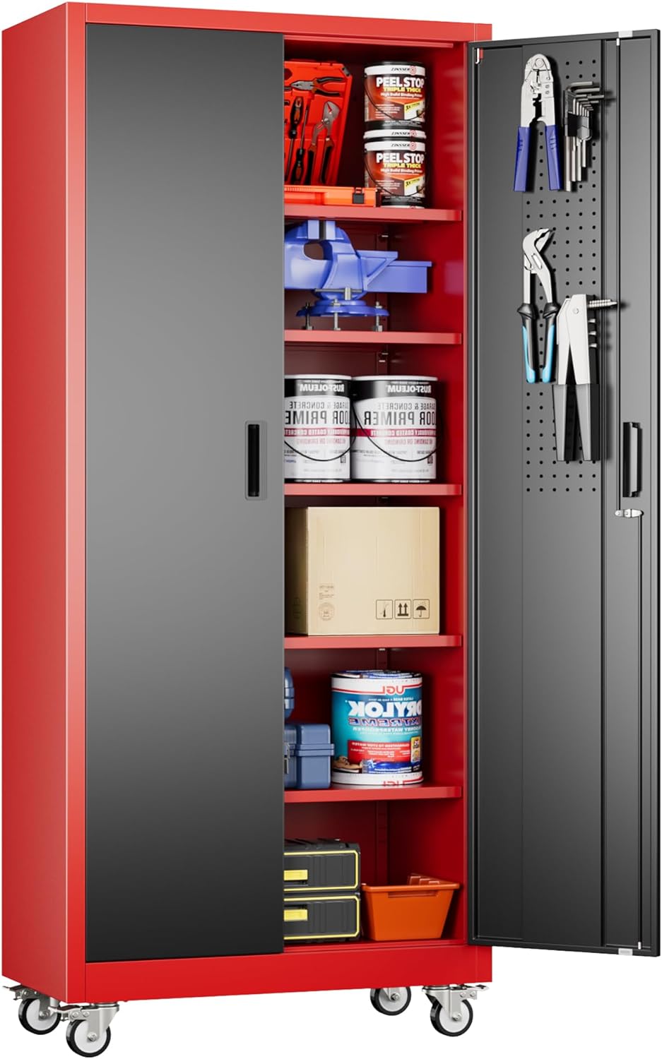 Aobabo Upgraded Garage Storage Cabinets with Wheels