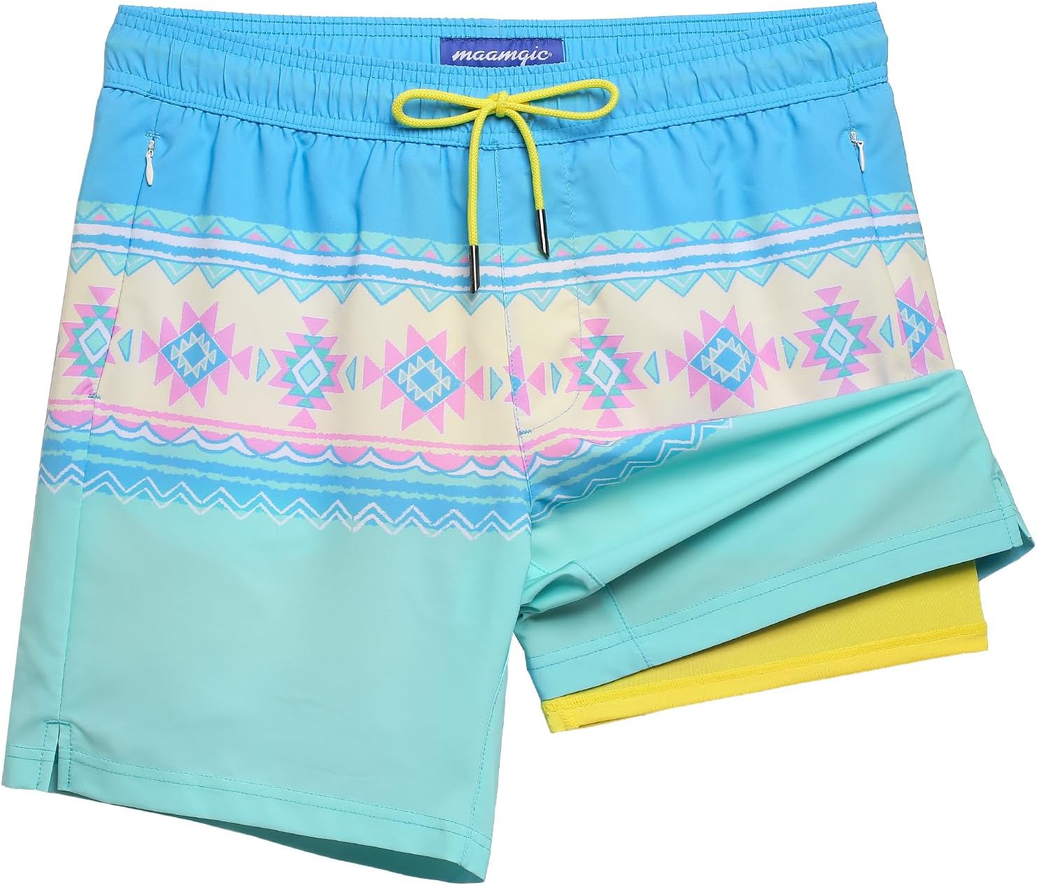 maamgic 7 Inch Mens Swim Trunks with Compression Liner