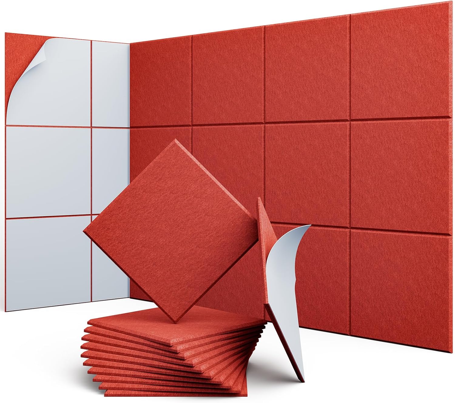 12 Pack 12in X 12in Acoustic Panels for Sound Absorption