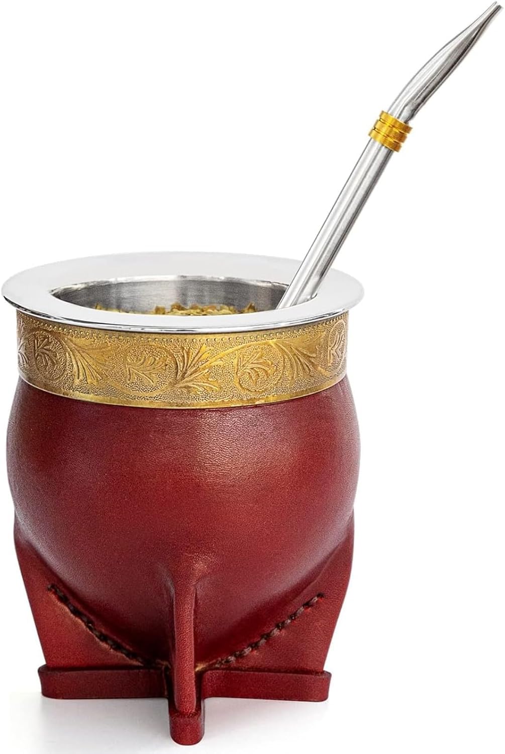 304 Stainless Steel Yerba Mate Cup with Straw and Cleaning Brush