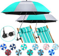 2 Pack Clamp-On Beach Umbrella for Chairs - UPF50+ Shade