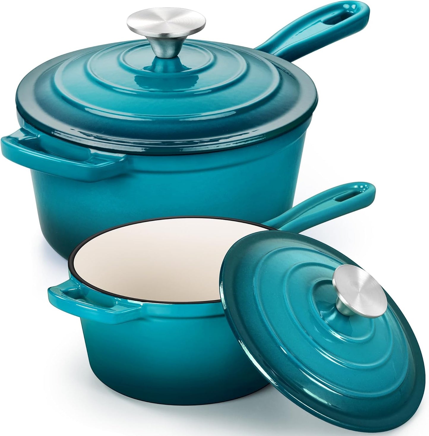 E-far Sauce Pan Set with Lid for Healthy Cooking and Baking