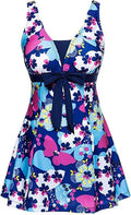 Womens One Piece Swimdress Plus Size - Tummy Control Swimwear