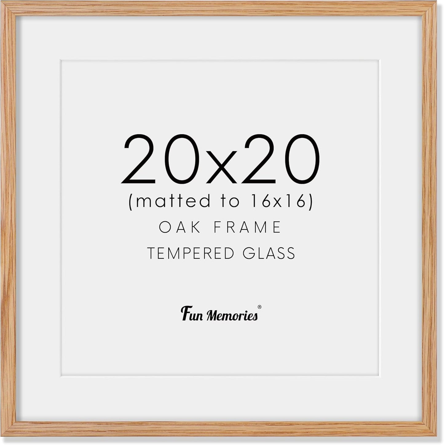20x20 Picture Frame in Solid Oak Wood for Home Decor