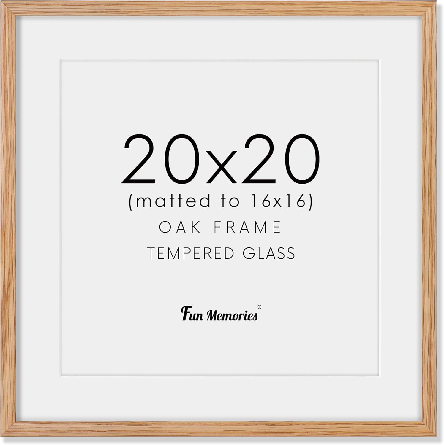 20x20 Picture Frame in Solid Oak Wood for Home Decor