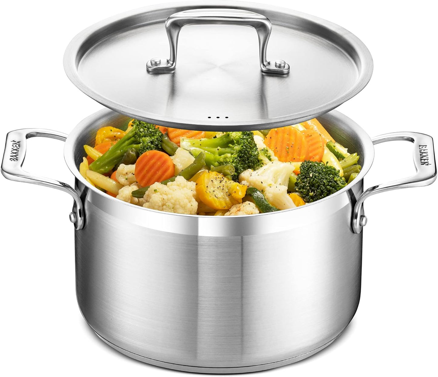 Durable 5 Quart Stainless Steel Stockpot with Lid for Cooking
