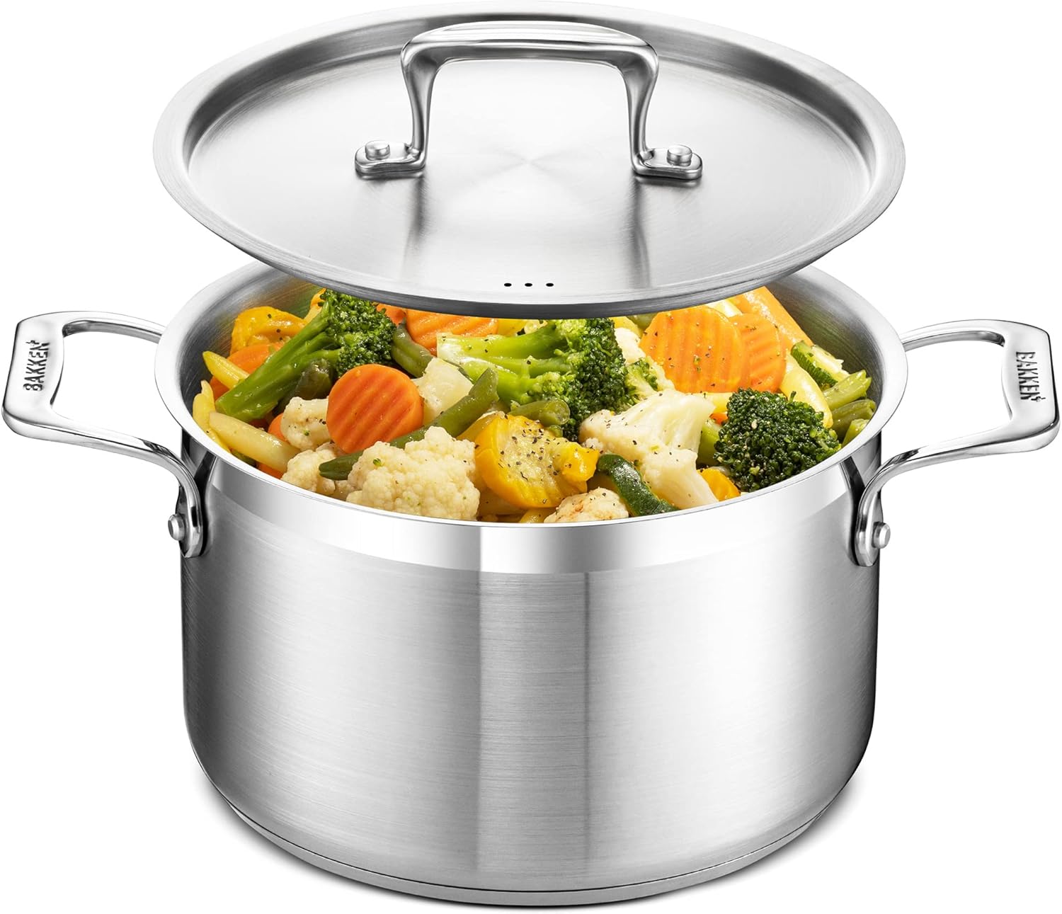 Durable 5 Quart Stainless Steel Stockpot with Lid for Cooking