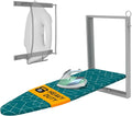 Wall Mounted Ironing Board with Iron Holder - Space Saving Fold Down