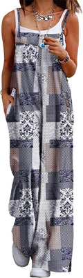 Women's Cotton Boho Jumpsuit Wide Leg Overalls - Floral Comfort