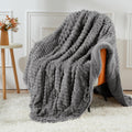 Uttermara Fleece Weighted Blanket for Adults, 15lbs, Grey