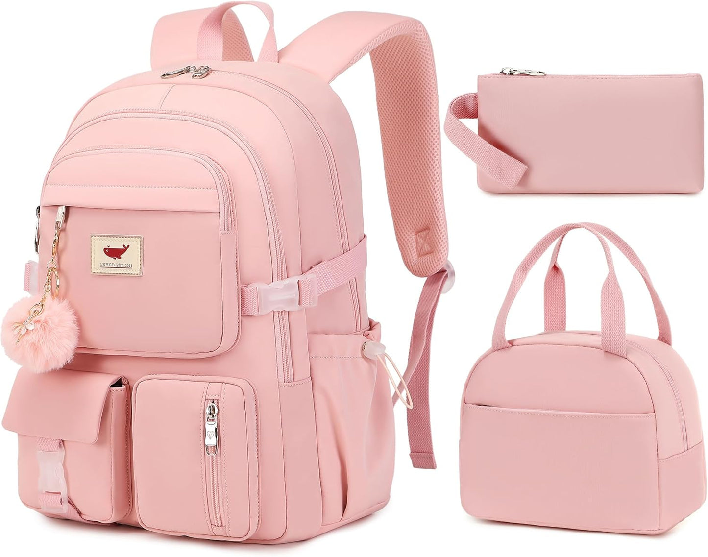 Laptop Backpack 15.6 Inch Set with Lunch Box & Pencil Pouch