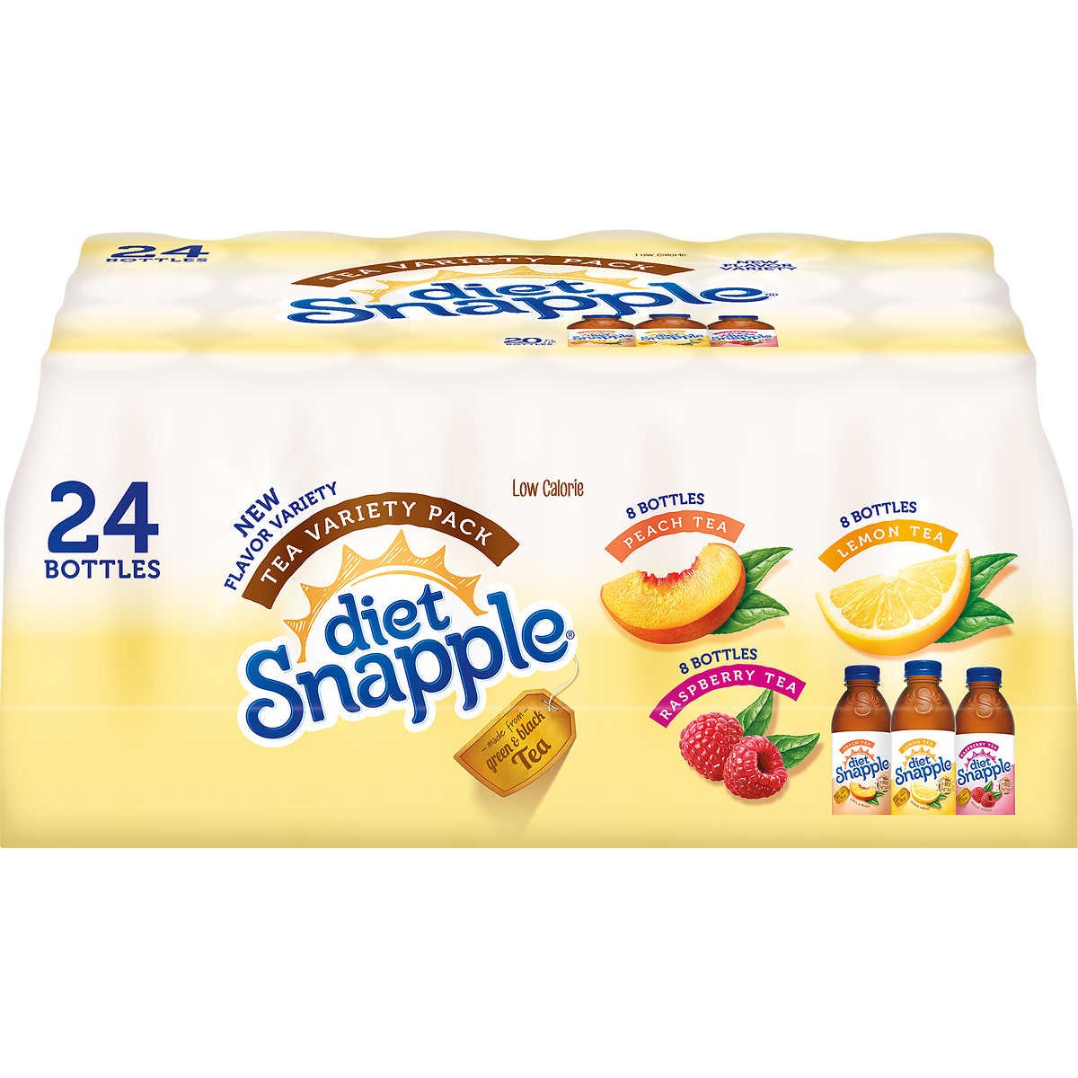 Snapple Diet Iced Tea Variety Pack with Low Calories Flavors
