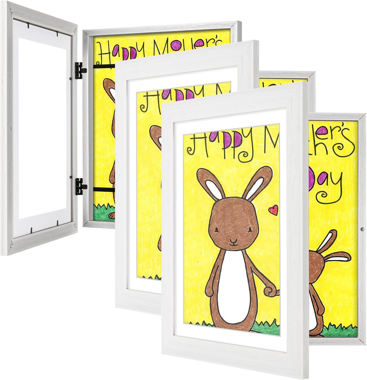 3-Pack White Kids Art Frames for Creative Young Artists