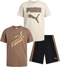 PUMA Boys' Active Shorts Set - Performance T-Shirt and Tank Top