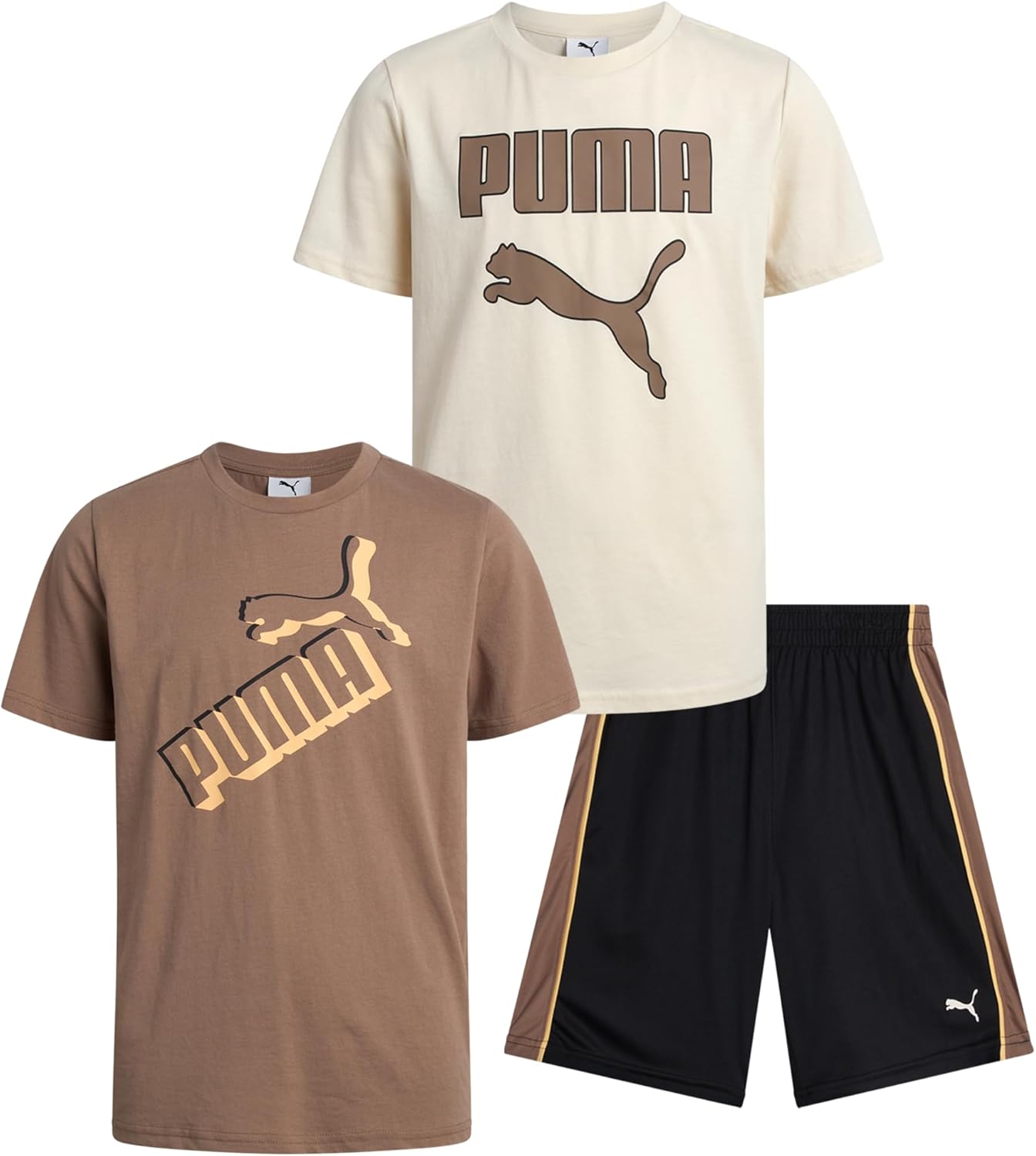 PUMA Boys' Active Shorts Set - Performance T-Shirt and Tank Top