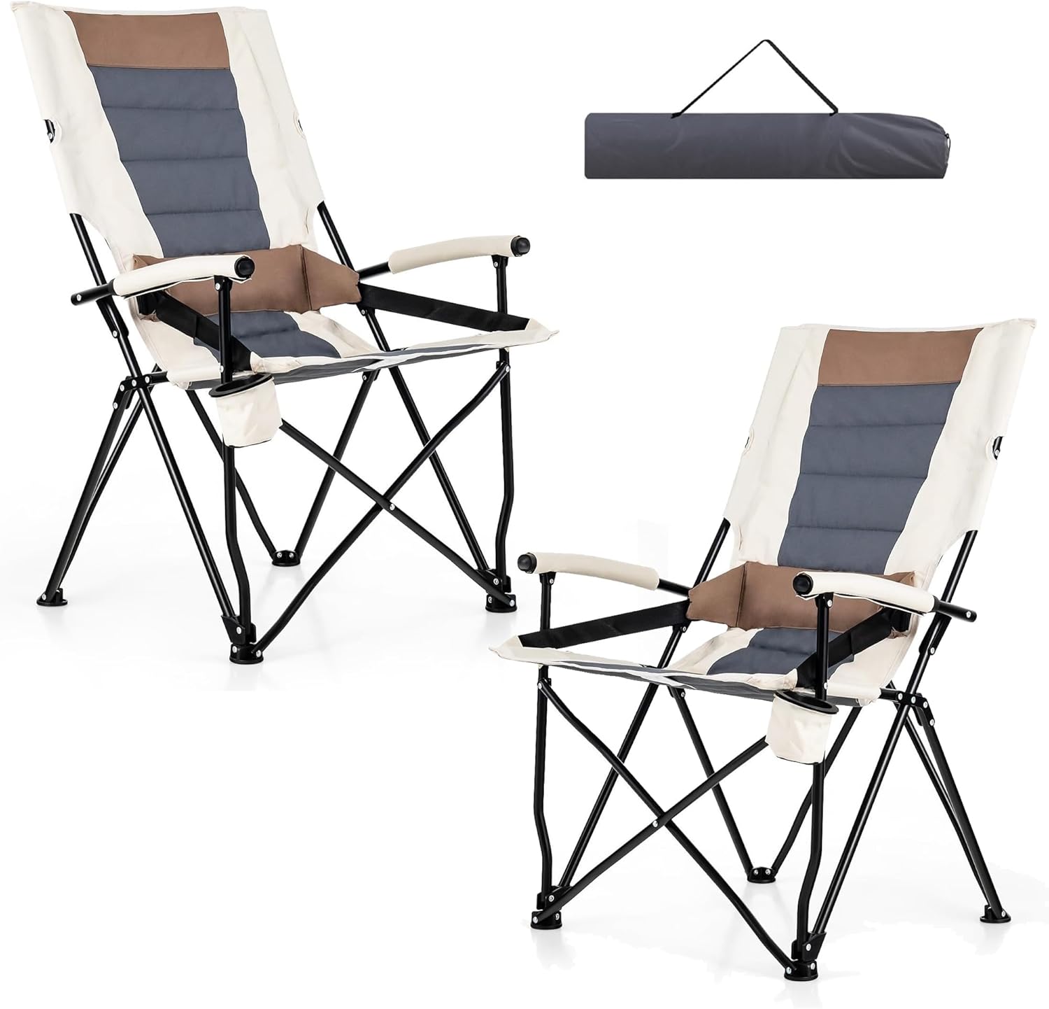 HAPPYGRILL Set of 2 Folding Chairs - Ultimate Portable Comfort!